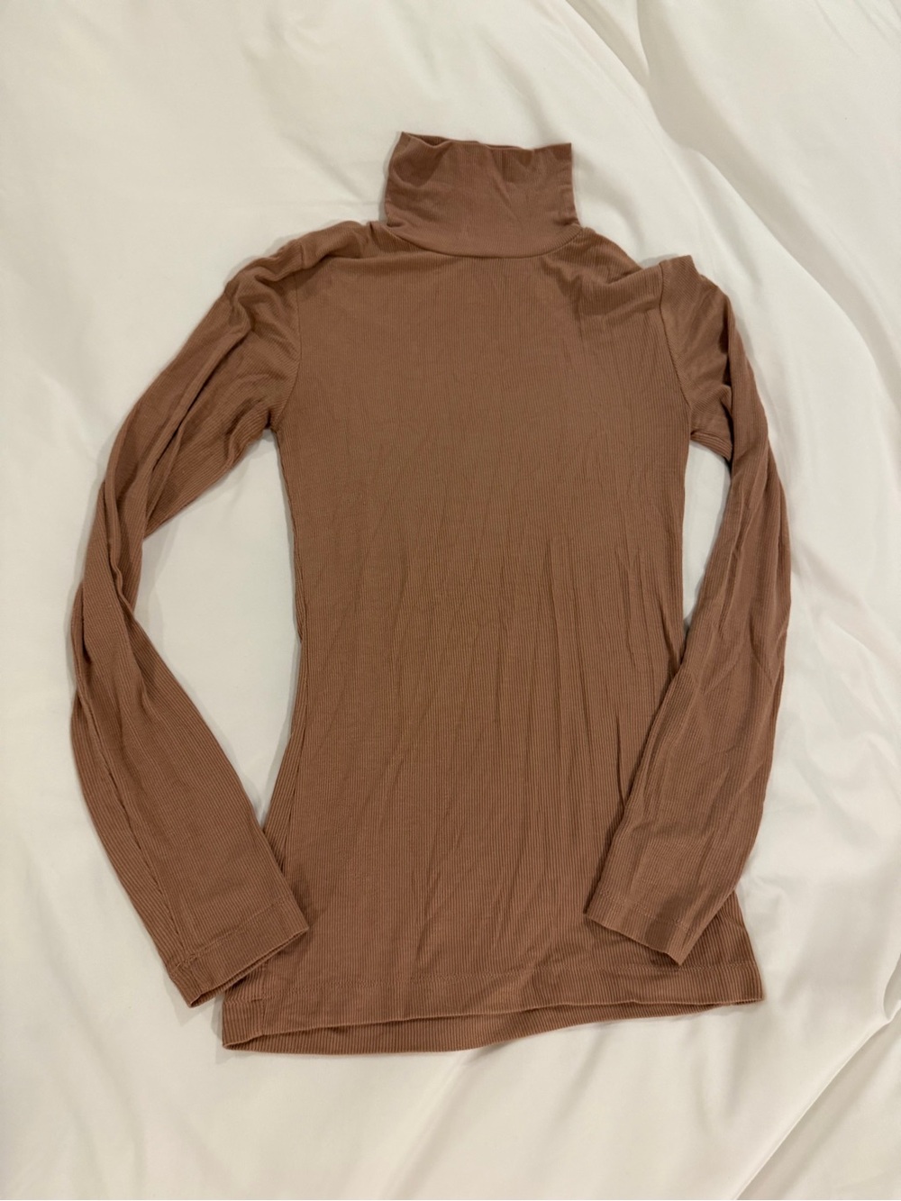 Shinestar Brown Ribbed Turtleneck Top